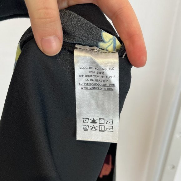 Modcloth Floral A-Line Skirt in Black with Pink and Yellow Accents - Picture 5 of 7